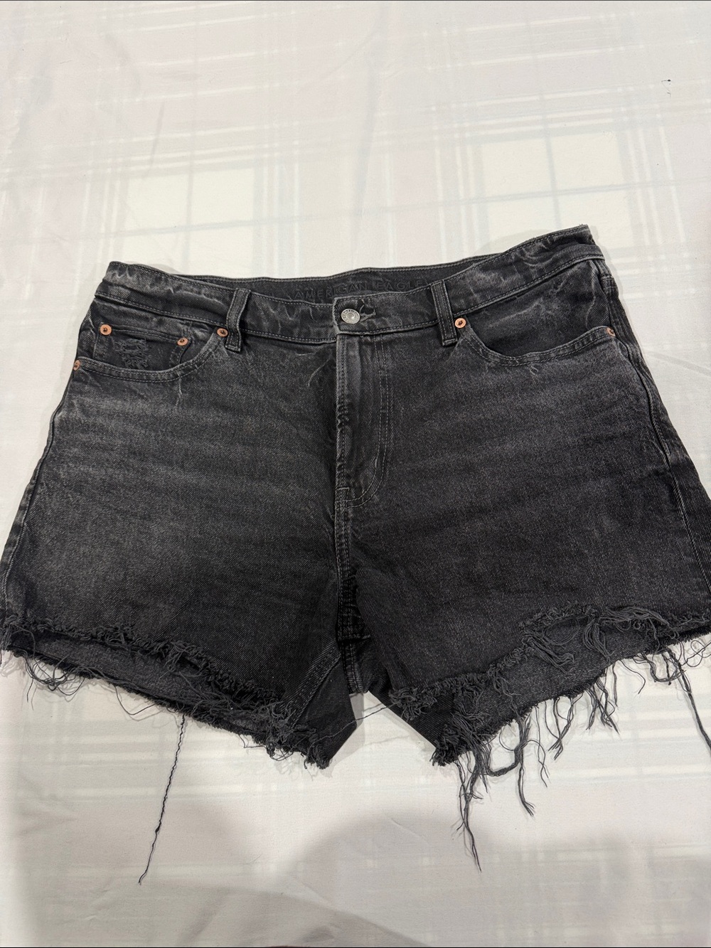 American Eagle Outfitters Black Frayed Cutoff Denim Shorts